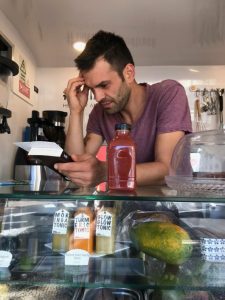 Rueben, a Madeiran who owns a mobile juice bar. Jason has been in contact with him for several months. He also speaks English and was thrilled to receive the New Testament in English.